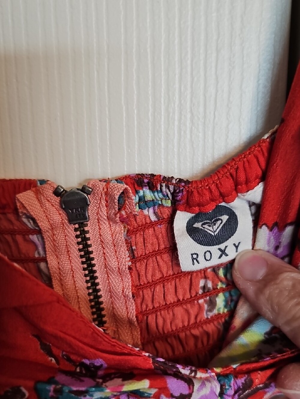 Roxy Red Floral Ruched Mini Dress - Picture 2 of 7